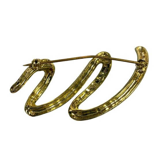 Vintage 60s Gold Tone Brooches - Star, Squiggle, Sunburst, Bow Knot - Art Deco, - Picture 5 of 9